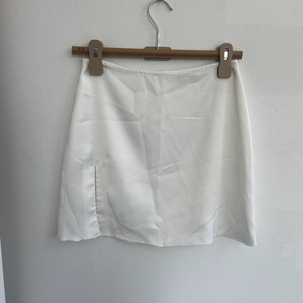 Danielle Guizio White Satin Skirt NWOT